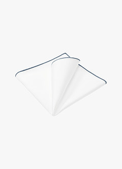 front Ivoorkleurige matte satijnen pochet met gekleurde rand