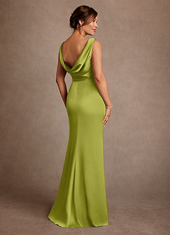 Azazie Baltimore Mère de la mariée Robes Robe Trapèze en Satin extensible Plissée Citronnelle image2