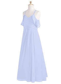 Azazie Dakota A-Line Off the Shoulder Chiffon Floor-Length Junior Bridesmaid Dress image10