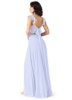 Azazie Everett Bridesmaid Dresses Lavender A-Line V-neck Ruched Chiffon Dress image2