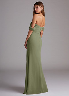 Azazie Saige Bridesmaid Dresses Pistachio A-Line Off the Shoulder Chiffon Convertible Dress image8