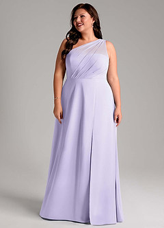 Azazie Phaedra Bridesmaid Dresses Lilac A-Line One Shoulder Chiffon Dress image8