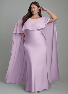 Azazie Stefania Brautjungfernkleider A-Linie Stretch-Satin Kleid Frostiges Flieder image7