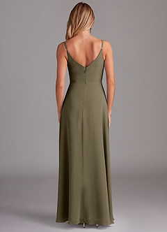 Azazie Daenerys Bridesmaid Dresses Willow Green A-Line Cowl Chiffon Dress image2