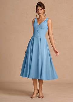 Vestido Azul Acero Midi Delyla image3