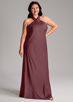 Azazie Doretta Bridesmaid Dresses Sangria Mermaid Pleated Stretch Satin Dress image9