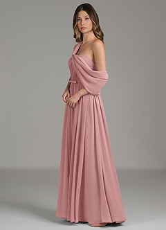 Azazie Nyah Bridesmaid Dresses Dusty Rose A-Line Off the Shoulder Chiffon Dress image6