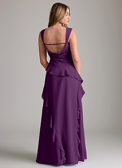Azazie Sloane Bridesmaid Dresses Grape A-Line Sweetheart Neckline Chiffon Dress image2