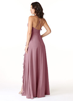 Azazie Tarni Bridesmaid Dresses Vintage Mauve A-Line Chiffon Dress image2