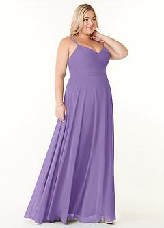 Azazie Janine Bridesmaid Dresses Tahiti A-Line V-Neck Chiffon Dress image8