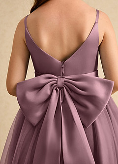 Azazie Patootie Flower Girl Dresses Vintage Mauve A-Line Spaghetti Strap Tulle Dress image6