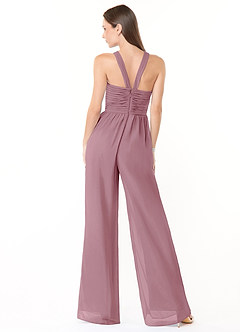 Azazie Berdie Bridesmaid Dresses Vintage Mauve Halter Chiffon Jumpsuit image2