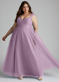 Azazie Luxi Bridesmaid Dresses Wisteria A-Line Pleated Tulle Dress image8