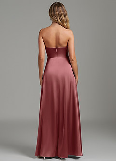 Azazie Niveah Bridesmaid Dresses Amethyst A-Line Strapless Stretch Satin Convertible Dress image8