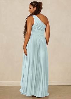 Christian Siriano Bridal for Azazie 1008 Robes de demoiselle d'honneur Robe Trapèze en Satin extensible Ue épaule Verre De Mer image10