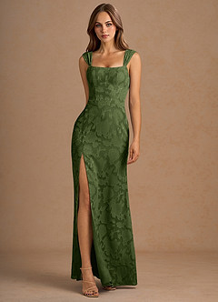 chinese dress ladies Olive Rhinestone Embellished Maxi Dress  self-portrait-US