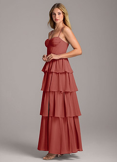 Azazie Alanna Bridesmaid Dresses Terracotta A-Line Sweetheart Neckline Chiffon Dress image6