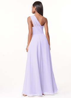 Azazie Ashley Bridesmaid Dresses Lilac A-Line Ruched Chiffon Dress image2