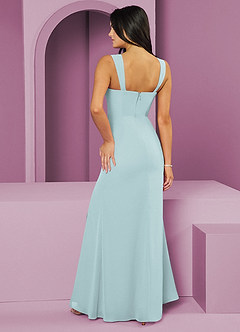 Barbie ♥ Azazie Brautjungfernkleider Meerjungfrau-Linie Plissee Chiffon Kleid Nebel image2