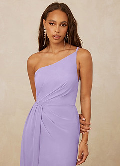 Christian Siriano Bridal for Azazie 1003 Bridesmaid Dresses Lilac Sheath One Shoulder Chiffon Dress image4