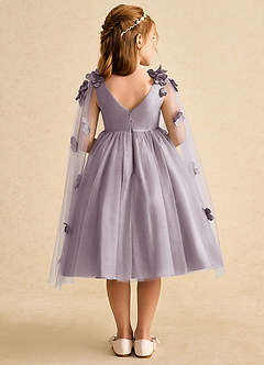 Azazie Staria Flower Girl Dresses Dusk Ball-Gown Ruched Tulle Dress image2