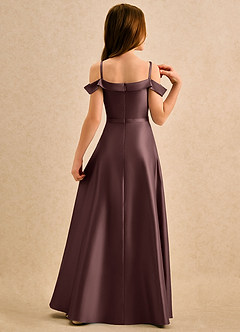 Azazie Jupie Girls Formal Vente finale Robe Trapèze en Mat Satiné Plissée Blushing Pink image2