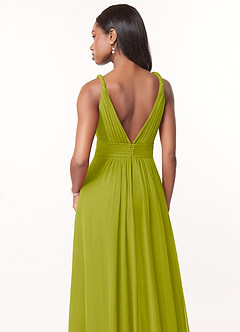 Azazie Maren Bridesmaid Dresses Lemongrass A-Line Pleated Chiffon Dress image5