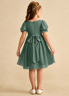 Azazie Jolie Blumenmädchenkleider A-Linie mit ärmel Chiffon Kleid Eukalyptus image2