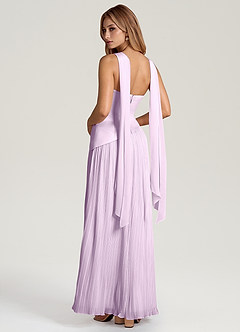 Azazie Tierney Bridesmaid Dresses Frosted Lilac A-Line Strapless Chiffon Convertible Dress image4