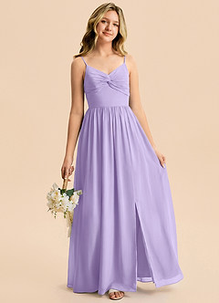 Azazie Zeya Junior Lilac A-Line Chiffon Dress image4