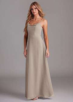 Azazie Daenerys Bridesmaid Dresses Frost A-Line Cowl Chiffon Dress image4