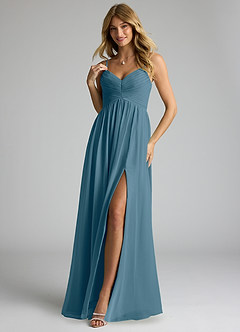 Azazie Alia Bridesmaid Dresses Bermuda A-Line Pleated Chiffon Dress image3