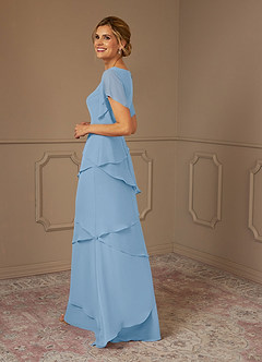 Azazie OHara Mother of the Bride Dresses Powder Blue A-Line V-Neck Chiffon Dress image5