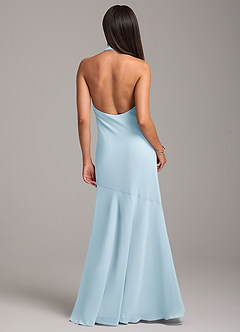 Azazie Lorena Bridesmaid Dresses Sky Blue Mermaid Pleated Chiffon Dress image7