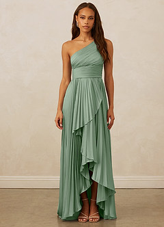 Christian Siriano Bridal for Azazie 1008 Bridesmaid Dresses Matcha A-Line One Shoulder Stretch Satin Dress image1