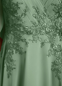 Azazie Tilda Abiti per la Madre della Sposa Abito A-Line in Chiffon Pizzo Matcha image6
