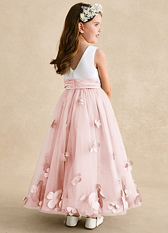 Azazie Vi Flower Girl Klänningar Klänning A-Line i Tyll Ärmlös image4