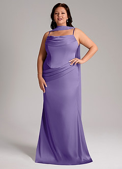 Azazie Sorrel Bridesmaid Dresses Tahiti Mermaid Strapless Stretch Satin Convertible Dress image7