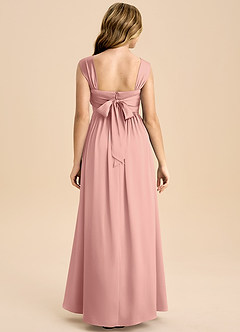 Azazie Hattie Junior Robe Trapèze en Satin extensible Plissée Rosette image2