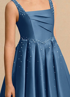 Azazie Jello Flower Girl Klänningar Klä Balklänning i Matt satäng Plisserad image5