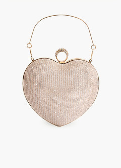 front Shimmering Heart Clutch