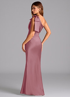Azazie Yuanna Bridesmaid Dresses Vintage Mauve Mermaid One Shoulder Stretch Satin Dress image6