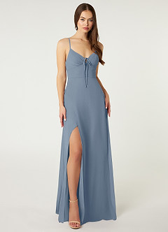 Azazie Minie Final Sale Twilight A-Line Bow Chiffon Dress image3