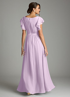 Azazie Daphne Modest Bridesmaid Dresses A-Line Ruffled Chiffon Floor-Length Dress image2