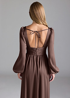 Azazie Norah Abiti da Damigella Abito A-Line in Raso Elasticizzato Ganache image6