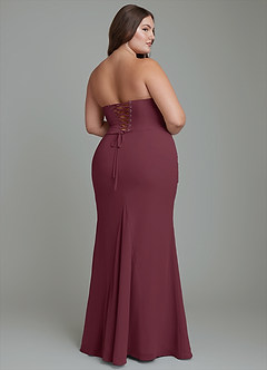 Azazie Sorrel Robes de demoiselle d'honneur Robe Sirène en Mousseline de soie Corset Cabernet image10
