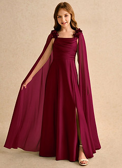 Azazie Rosita Girls Formal Flower Girl Klänningar Klä A-Line i Stretch Satin Plisserad image3