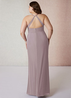 Azazie Becca Bridesmaid Dresses Dusk Sheath V-Neck Chiffon Dress image8