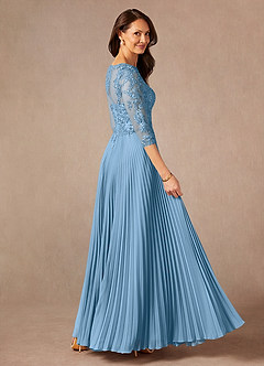 Azazie Corinne Mother of the Bride Dresses Steel Blue A-Line Sequins Chiffon Dress image2