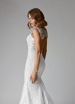 Azazie Gardner Final Sale Diamond White Mermaid Sequins Lace Dress image5